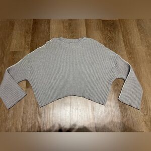 Sincerely Jules Gray Ribbed Crew Neck Sweater